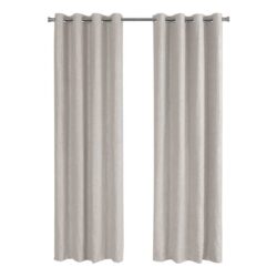 2 Pieces Set, Curtain Panel, Room Darkening, Grommet, Micro Suede, Versatile Use - Ivory