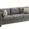 Laurissa - Linen Sofa With 4 Pillows - Light Gray - Image 2