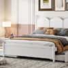 Queen Size Platform Bed With With 2 Big Drawers, Twin Long Size Trundle - White - Image 18