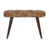 Leopard Print Deep Button Bench - Walnut - Image 10
