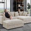 Duke - 4 Piece Upholstered Sectional - Beige - Image 6