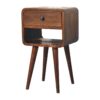Mini Curve Lower Bedside Table - Chestnut - Image 3