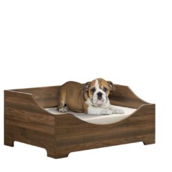 Gibson - Alder Wood Finish Modern Comfy Pet Bed With Cushion - Brown