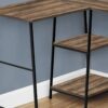 Computer Desk, Home Office, Corner, Storage Shelves, L-Shape, Work, Laptop, Contemporary, Modern - Brown - Image 4