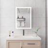Bathroom Medicine Cabinet With Lights, LED Medicine Cabinet With Mirror, Lighted Medicine Cabinet With Defogger, Dimmer, Digital Clock & Temp Display, Surface Mount - Silver - Image 11