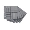 10 Piece Interlocking Deck Tiles Checker Pattern, Square Acacia Hardwood Outdoor Flooring For Patio, Bancony, Pool Side - Light Gray - Image 49
