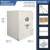 2.75 Cubic Ft Keypad Fireproof Jewelry Safe - White - Image 8