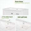Bathroom Vanity, Modern Bathroom Cabinet With Sink Combo Set, Bathroom Storage Cabinet With A Soft Closing Door And 3 Drawers, Solid Wood Frame, Resin Basin - White - Image 9