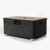 32" Propane Gas Fire Pit Table With Propane Tank Cover, 50000 Btu Rectangular Steel Fire Pit With Beautiful Wicker Base For Outside Garden - Dark Gray - Image 5