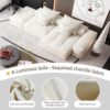 Modern Oversized Modular Sectional Sofa With Ottoman, Seat, Chaise Lounge And Armrest, Sparkling Chenille Fabric Soft Cushion Sofa With 4 Pillows, 4 Pieces Diy Combination Tufted Sofa, No Assembly Required - Beige - Image 17
