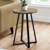 Accent Table, Side, Round Contemporary & Modern - Taupe - Image 6