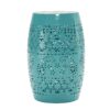 Vibrant Mosaic Side Table With Roman Pattern Ceramic Tile Top - Teal - Image 8