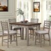 Counter Height Two Tone 4 Drawer Dining Table - Gray - Image 4