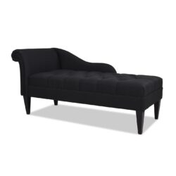 Harrison - Tufted Roll Arm Chaise Lounge - Jet Black