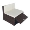 11 Piece Patio Wicker Conversation Set, 10 Seater Patio Sectional Set With 3 Storage Box Under Seat - Brown / White - Image 16
