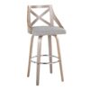 Charlotte - Farmhouse Fixed Height Barstool With Swivel With Round Footrest (Set of 2) - Light Gray - Image 2