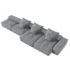 Modern Oversized Modular Sectional Sofa, Sparkling Fabric Soft Cushion Sofa With 6 Pillows, 6 Pieces Diy Combination Tufted Sofa, No Assembly Required - Gray - Image 21
