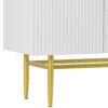 Modern Elegant 4 Door Sideboard Gold Metal Handle Buffet Cabinet For Dining Room, Living Room, Bedroom, Hallway - White - Image 12
