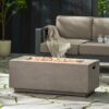 Modern Outdoor 40, 000 Btu Rectangular Concrete Propane Fire Pit - Dark Gray - Image 5