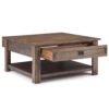 Monroe - Square Coffee Table - Rustic Natural Aged Brown - Image 2