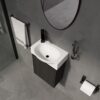 Modern 16" Bathroom Vanity Sink Combo With Ceramic Sink And Cabinet For Small Spaces - Black - Image 6