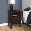 Accent Nightstand Side Table, Storage, Transitional - Espresso - Image 3
