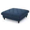 Madrid - Tufted Ottoman Footrest And Coffee Table Stand - Navy Blue - Image 6