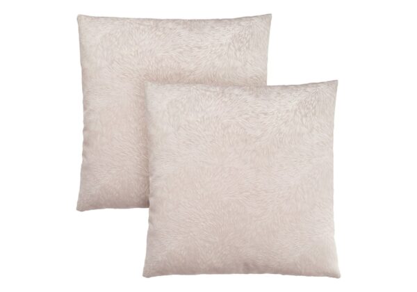 Pillows, Square, Insert Included, Decorative Throw, Hypoallergenic Polyester, Modern (Set of 2) - Taupe