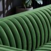Dominic - Channel Tufted Velvet Sofa - Dark Green - Image 5