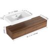 Modern Wall Mounted Bathroom Vanity With Resin Sink And Soft Close Drawer - Brown Ebony - Image 3
