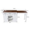 Modern Kitchen Island With Extendable Dining Table & Power Outlet - White - Image 4