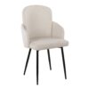 Dahlia - Contemporary Dining Chair (Set of 2) - Cream / Black - Image 2