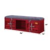 Cargo - Bench With Storage - Gray / Red - Image 6