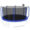 168.11" Trampoline With Basketball Hoop, Astm Approved Reinforced Type Outdoor Trampoline With Enclosure Net - Blue - Image 4