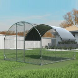 Large Chicken Coop Upgrade Three Support Steel Wire Impregnated Plastic Net Cage, Oxford Cloth Plated Waterproof UV Protection, Duck Rabbit Sheep Bird Outdoor House - Silver