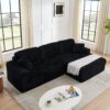 Modern Minimalist Style L Shape Modular Sectional Sofa - Black - Image 11