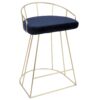 Canary - Contemporary / Glam Counter Stool (Set of 2) - Gold / Blue - Image 2