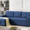 3 Piece Upholstered Sleeper Sofa - Blue - Image 7
