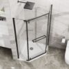 Neo Angle - Frameless Shower Door With Clear Sgcc Tempered Glass - Matte Black - Image 4