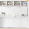 Queen Size Murphy Wall Bed With Closet And Drawers - White - Image 19