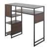 Display Farmhouse Bar Height Table With Storage Space - Black / Walnut - Image 3