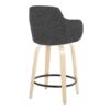 Boyne - Contemporary Fixed Height Counter Stool With Swivel Round Footrest (Set of 2) - Natural / Dark Gray - Image 4