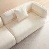 Sectional Sofa, Durable Fabric, Solid Wood Frame, High Density Sponge Filler - White - Image 8