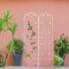2 Pack Metal Garden Trellis Rustproof Trellis For Climbing Plant Outdoor Flower Support - Cream White - Image 8