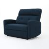 Alma - Contemporary Upholstered Loveseat Recliner - Navy Blue - Image 7