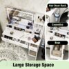 40.95" Newly Designed Smart Mirror Dressing Table With Drawers And Storage Cabinet, Dressing Table With Dressing Pad For Bedroom, Dressing Room - White - Image 13