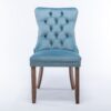 Nikki - Modern, High-End Tufted Solid Wood Contemporary Velvet Upholstered Dining Chair With Wood Legs Nailhead Trim (Set of 2) - Light Blue - Image 2