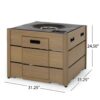 Rustic Style Outdoor Wpc Base Square Propane Fire Pit, 40, 000 Btu - Brown - Image 3