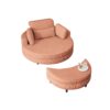 Corduroy Sofa With Two Throw Pillows, A Waist Pillow And An Extra Tray Is Comfortable For A Small Apartment Bedroom - Orange - Image 12