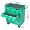 5 Drawers Multifunctional Tool Cart With Wheels - Green - Image 3